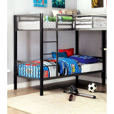 Triple Twin L - Shaped Bunk Bed With Contemporary Appeal, Metal Frame, Corner Design, Workstation And 3 Sleeping Spots For Teens Of Modern Style, Construction, Storage