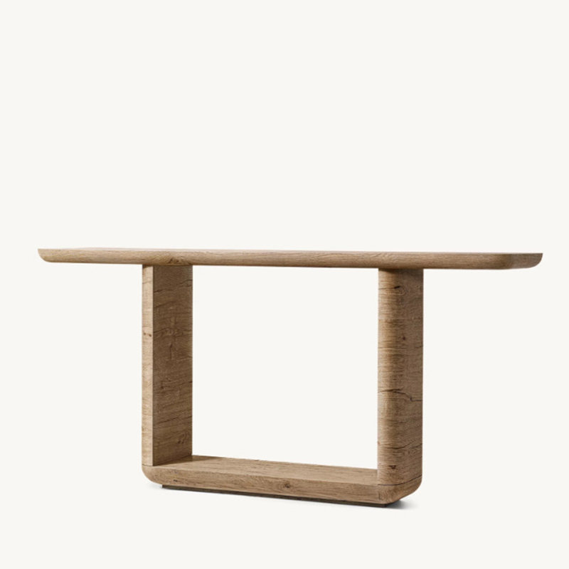 Modern-style solid wood console table, Natural Wood