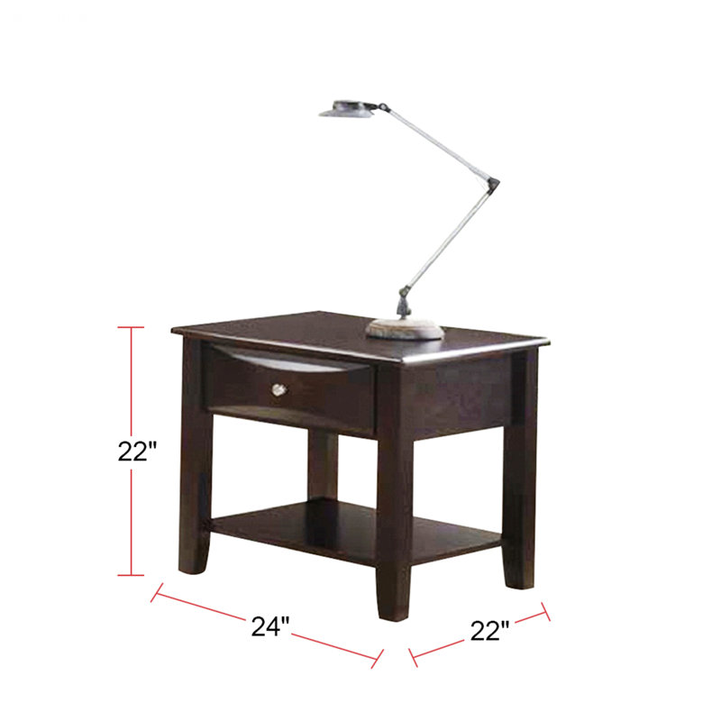 Petite table d'intérieur, table de bout avec tiroir
