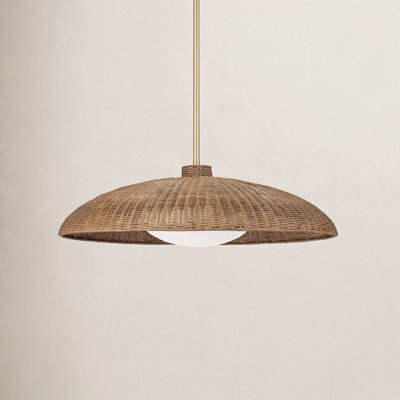 Capella Single Light Rattan Steel Pendant