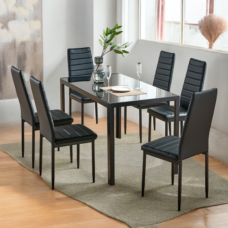 Ensemble repas pour 6 personnes Azalia, Noir, Noir, Noir