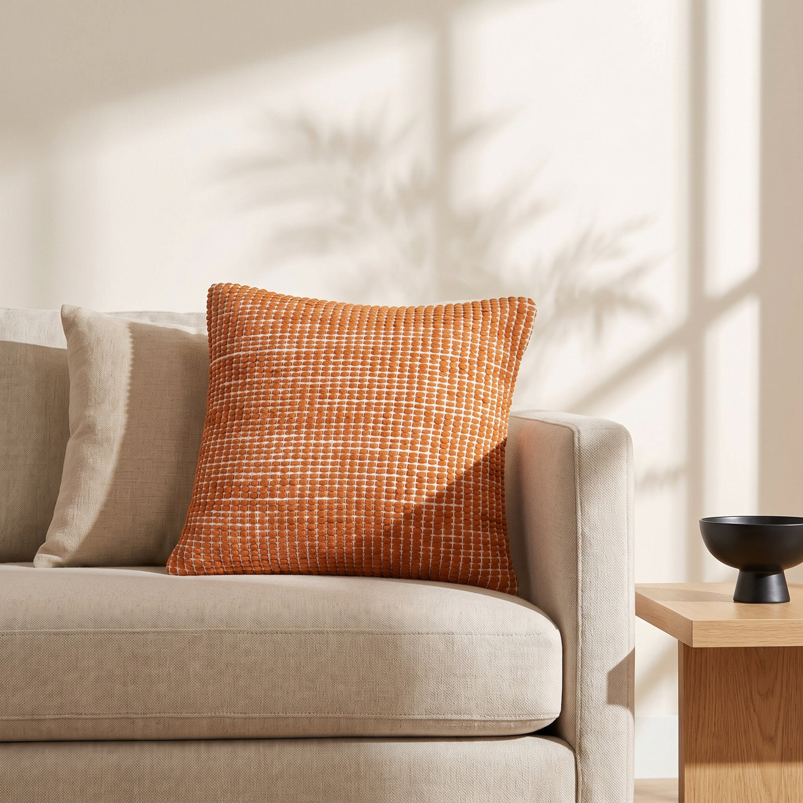 Waverly Wool Pillow Cover, Down, Rust, 20" x 20"