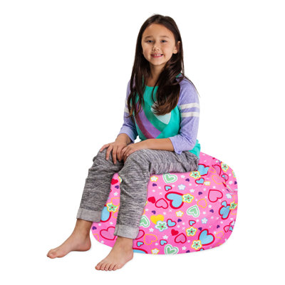 Kids Bean Bag Chair Cover - Stuffed Animal Storage & Toy Organizer with Zipper - Plush Storage Kids Bean Bag Cover only for Toddlers and Children's Rooms - Organizes Pillows, Blankets, and Stuffies - Multiple Colors, Sizes, and Fabrics