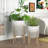 Mid Century Modern Metal Planters with Stand, Set of 2 Gray & White Gradient Plant Pots, 8" & 10" Decorative Planters for Living Room, Office, Garden & Balcony-1235618925