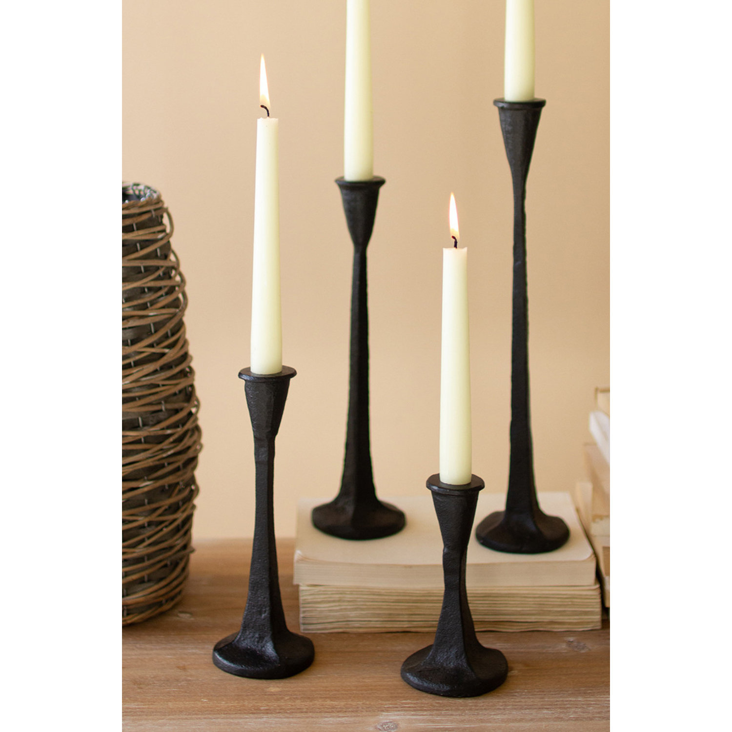 Adalai 4 Piece Iron Tabletop Candlestick Set