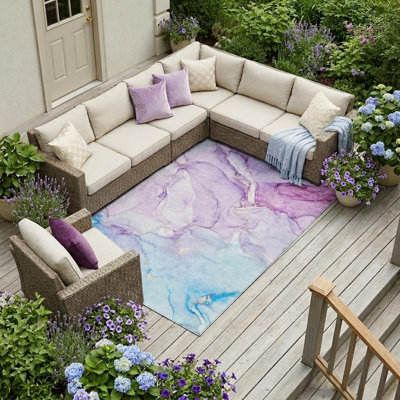 Tapis d'intérieur lavable abstrait mauve 9 'X 12'