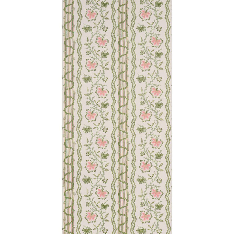 Parvati Floral Stripe Wallpaper, Green