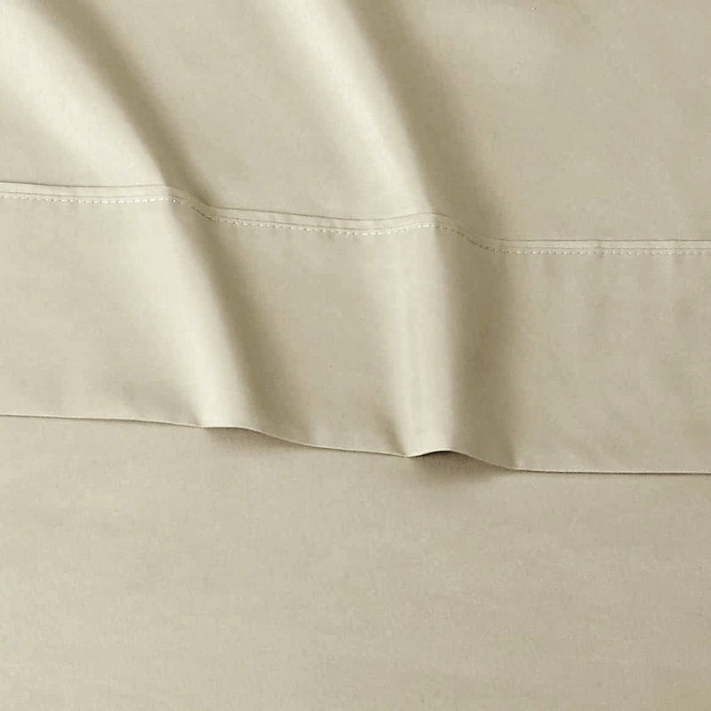 Microfiber Sheet Set, Cal.King Sheet Set + Fitted Sheet + 2 Pillowcases, Beige