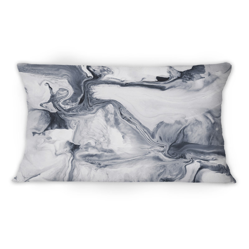 Coussin décoratif abstrait imprimé noir et blanc 1
