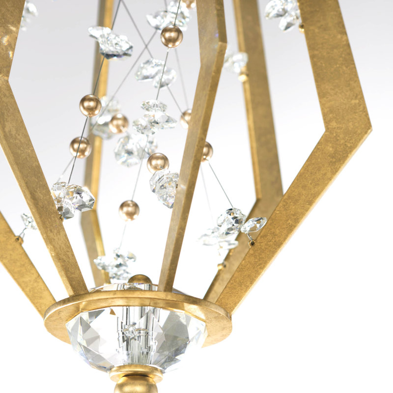 Eternity 1 - Light LED Pendant, 26.5" H x 9.88" W x 8.6" D, Heirloom Gold/Gold Pearl