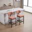 Ensemble de tabourets de bar de 2 tabourets de bar modernes de 26 po de hauteur avec comptoir en tissu et chaises en îlot de cuisine avec pieds en métal noir pour salle à manger / îlot de cuisine / bar-2145080195