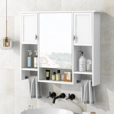Armoire à pharmacie murale moderne avec miroir et barre à serviettes 35 po x 28 po Modern | Idée de cadeau