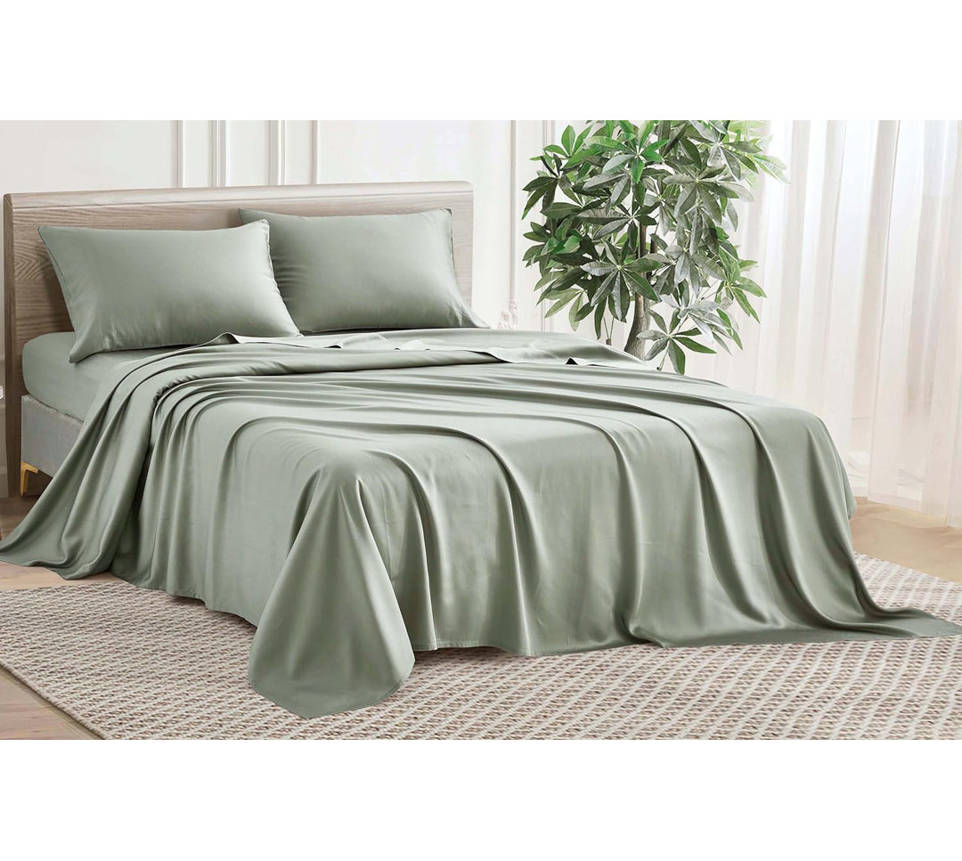 Silky Cooling Eucalyptus Tencel Lyocell Bedding Collection Sateen Sheet Set Sterling Creek 