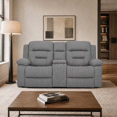 Canapé inclinable électrique en tissu 71,5 po avec console de rangement et ports USB et USB-C