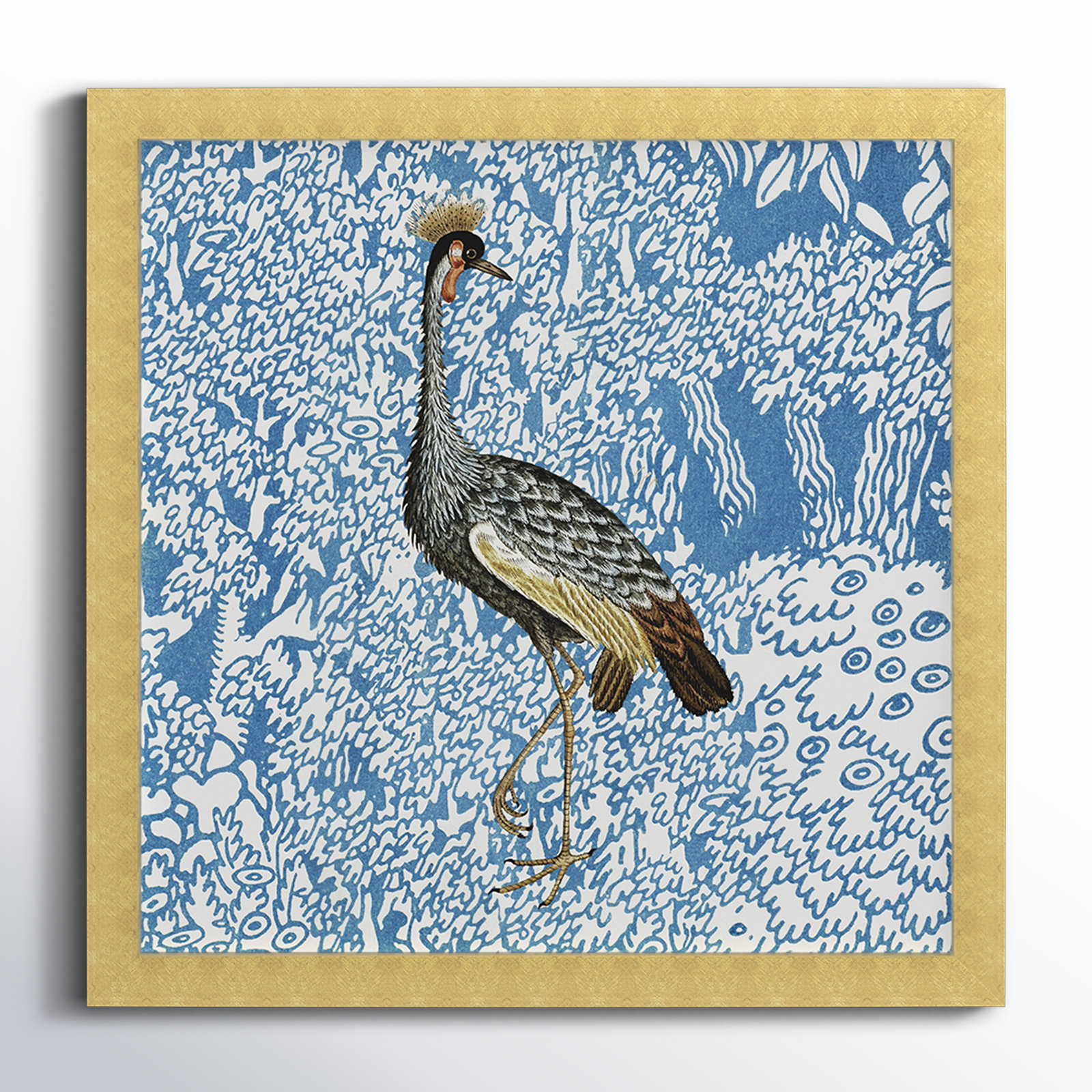 Bird Pose 2 by Oliver Gal, Gold, 14" H x 14" W x 0.5" D