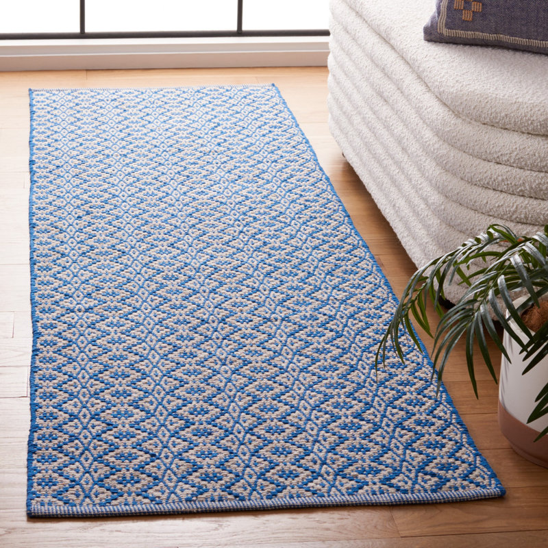 Barkeley Hand Woven Cotton Geometric Rug, Runner 2'3" x 8'
