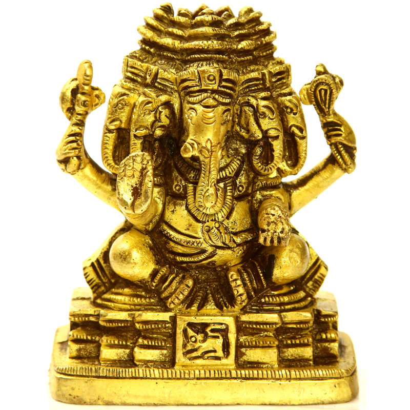 Ganesha assise à cinq têtes (petite sculpture)