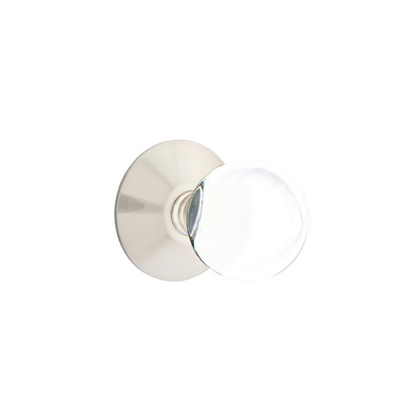 Passage Bristol Crystal Knob with Modern Rose, Satin Nickel