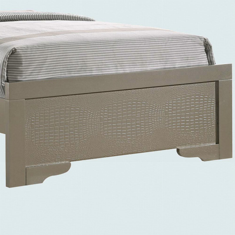 Elegant Silver Champagne Twin Bed