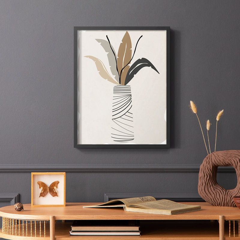 Palm Arrangement II, reproduction encadrée - bois massif, Noir, H 10 po x l 8 po
