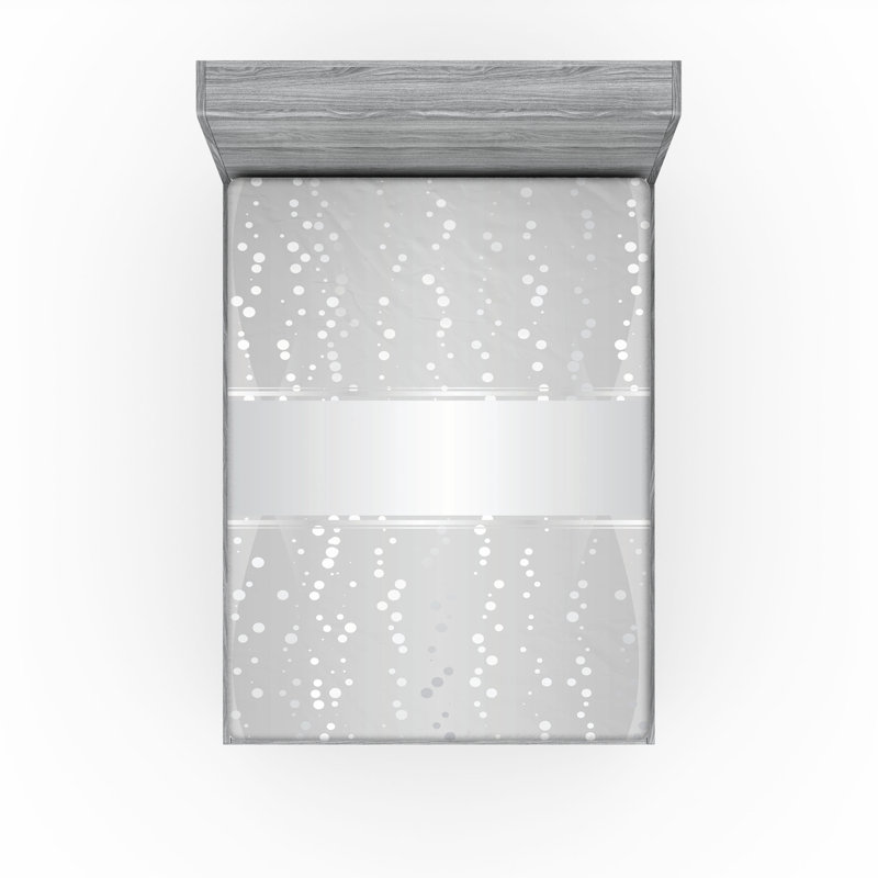 Drap-housse Ambesonne, paquet de 2, Drap-housse grand, Gris à pois blancs