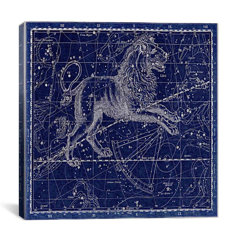 "Cartes et graphiques", "Atlas céleste - planche 17 (Lion)" par Alexander Jamieson, impression sur toile