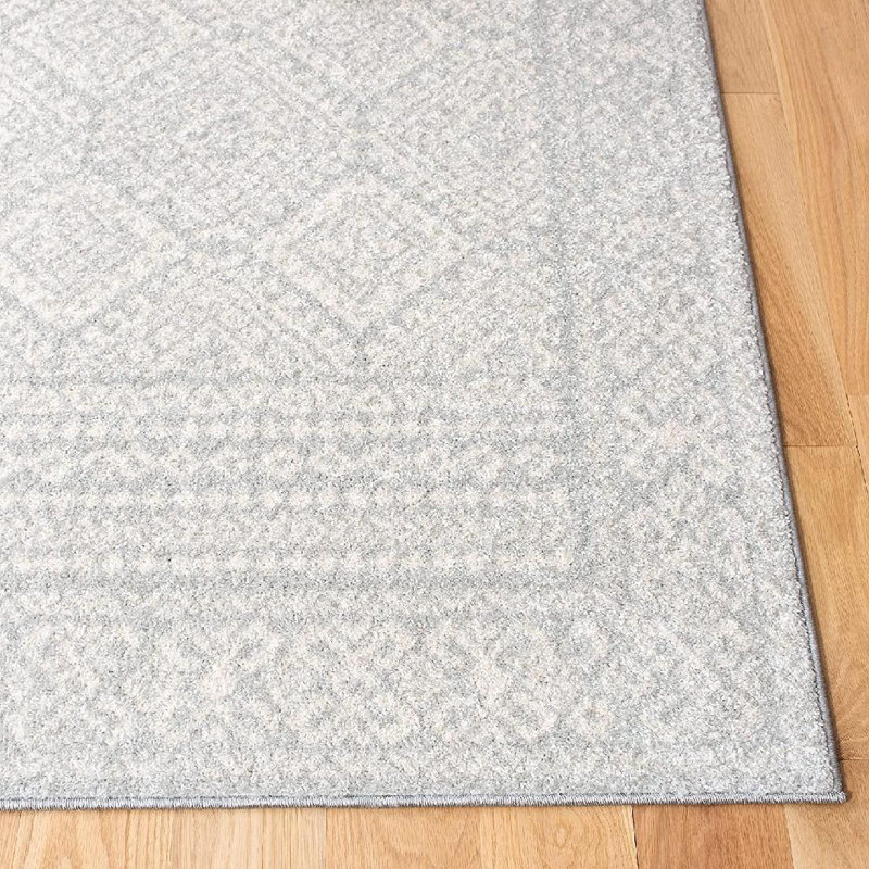 Tapis gris clair / ivoire Lorenco, Rectangulaire 3 pi x 5 pi