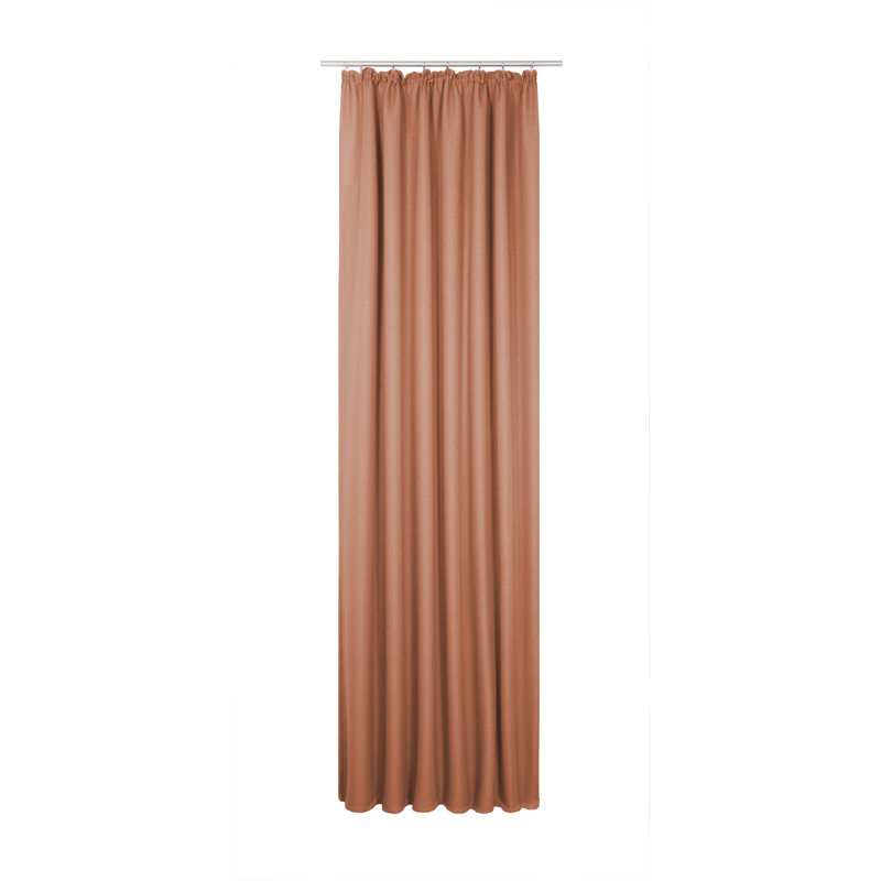 Kyrstan Pencil Pleat Room Darkening Thermal Single Curtain, 132cm Width x 175cm Drop, Orange