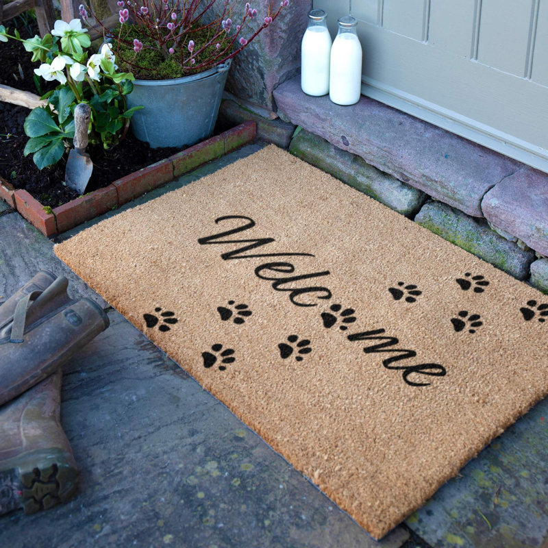 Welcome Paws Coir Doormat, 90cm W x 60cm L