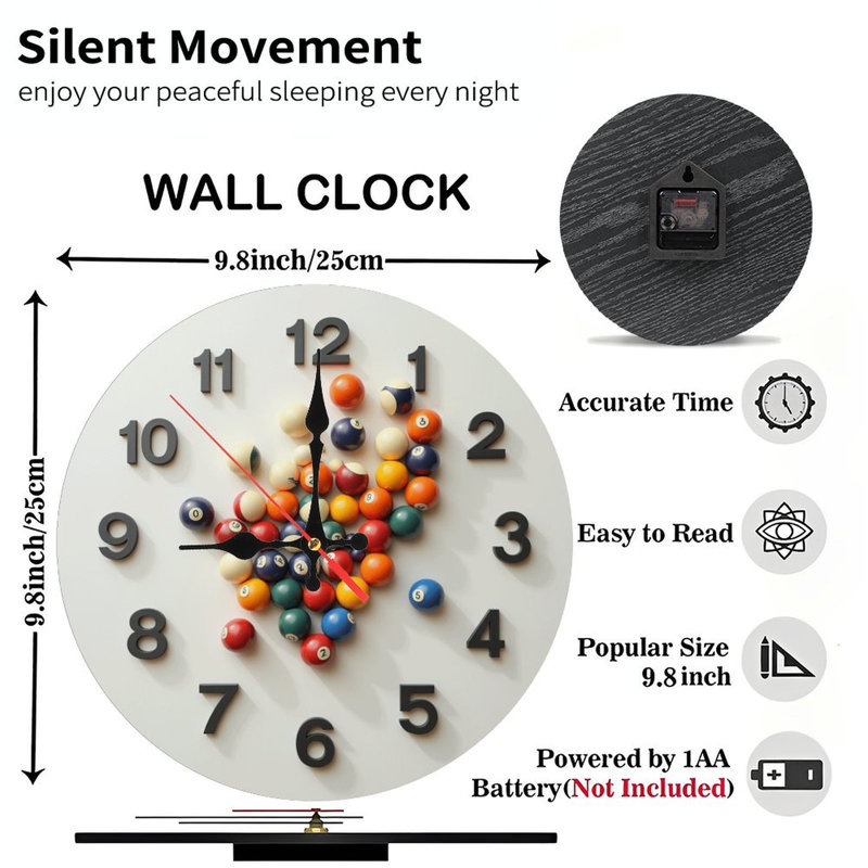 Horloge murale colorée pour piscine