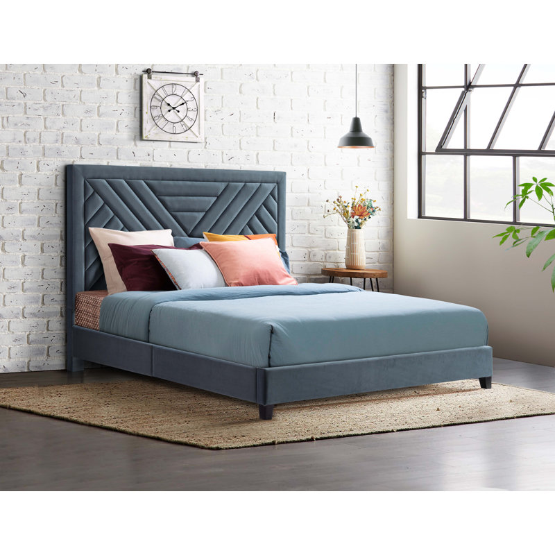 Lit tapissier standard Hershley, Très grand, Anthracite