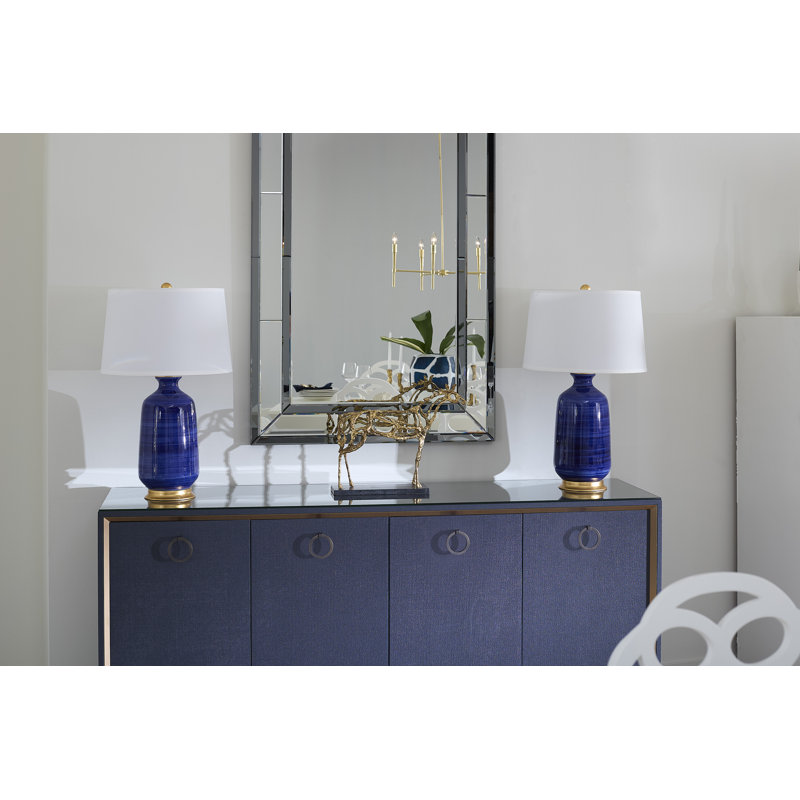 Ansel 72'' W Sideboard, Navy Blue, Polished Brass, Kelly - Trapezoid