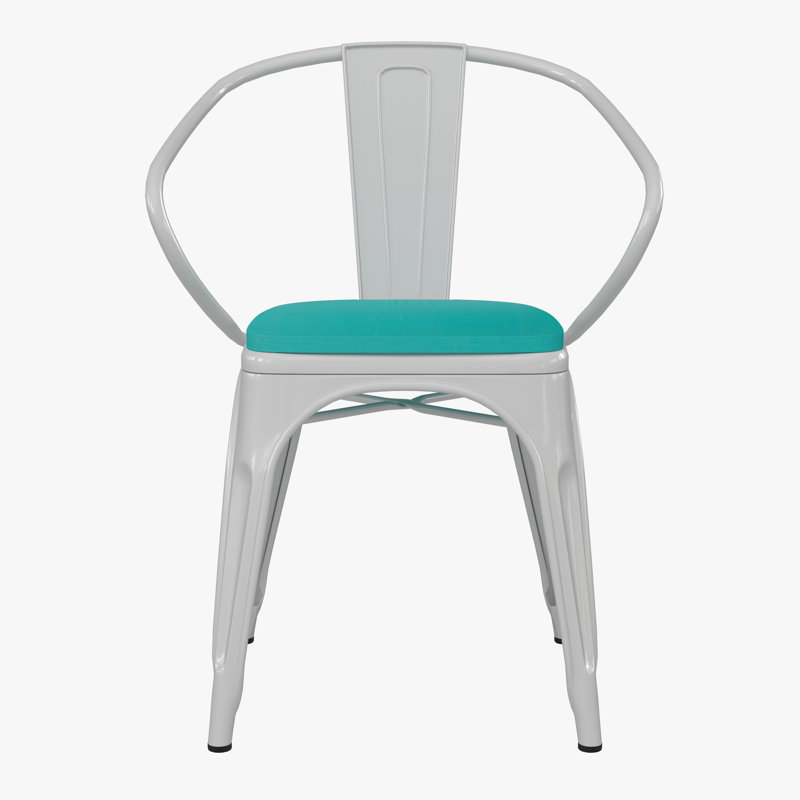 Chaise empilable Briceidy, Blanc, Vert menthe