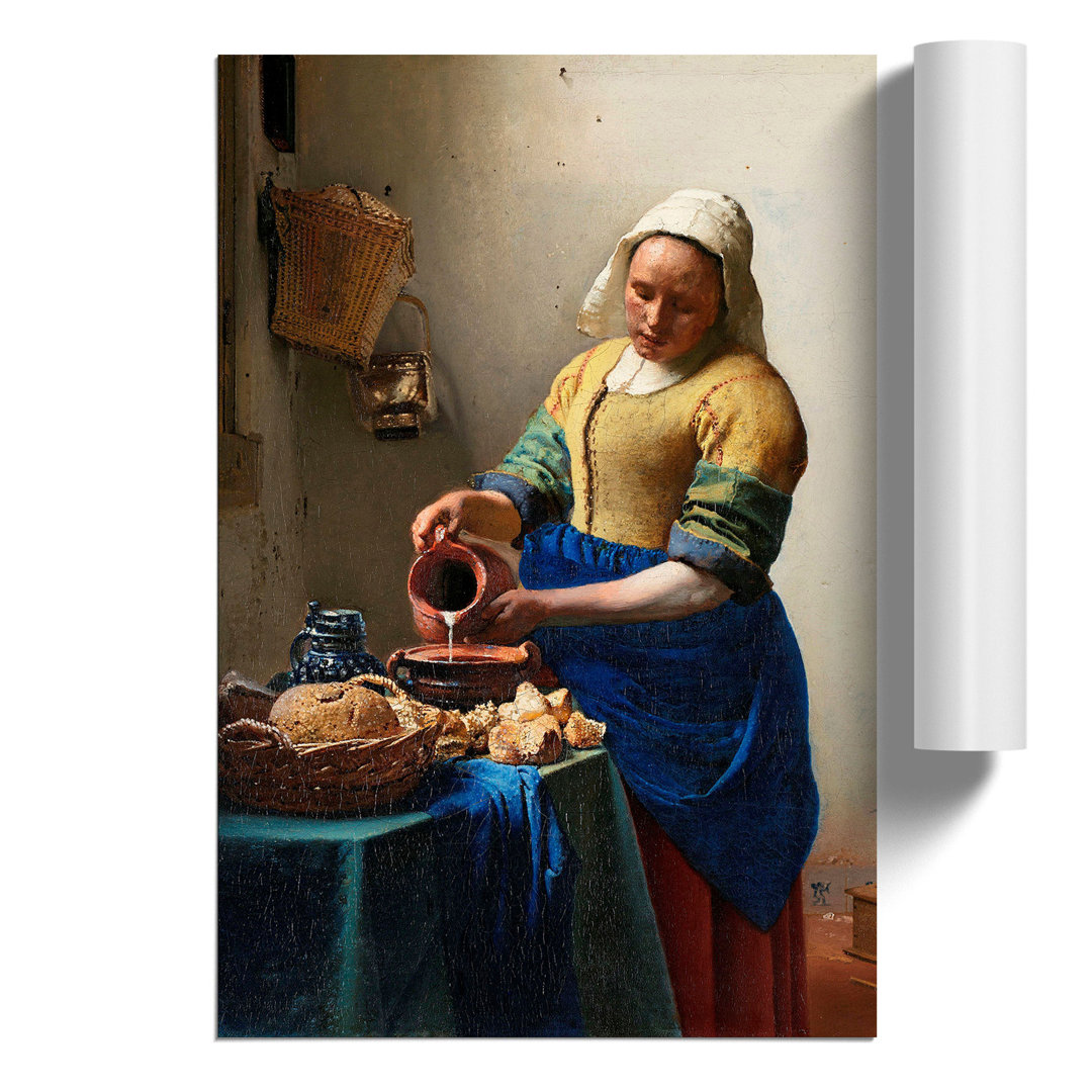 The Milkmaid by Johannes Vermeer - Frameless Print