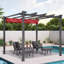 Pavillon de jardin mauve 10 pi L 10 pi. Pergola en métal avec auvent-121720675