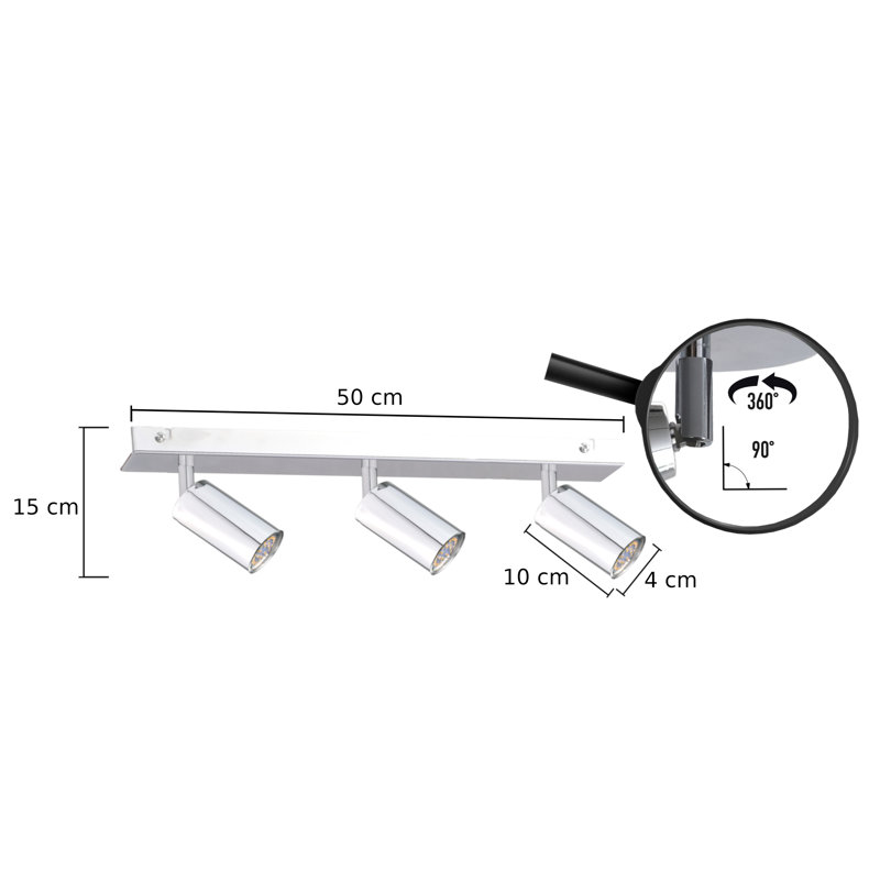 Emyle Ceiling Spotlight, Chrome