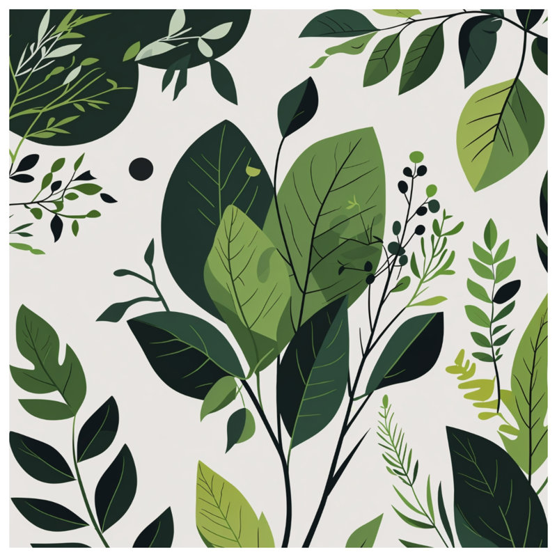 Rideau de douche à feuilles - Nature Modern Decor, 70 po L x 93 po H