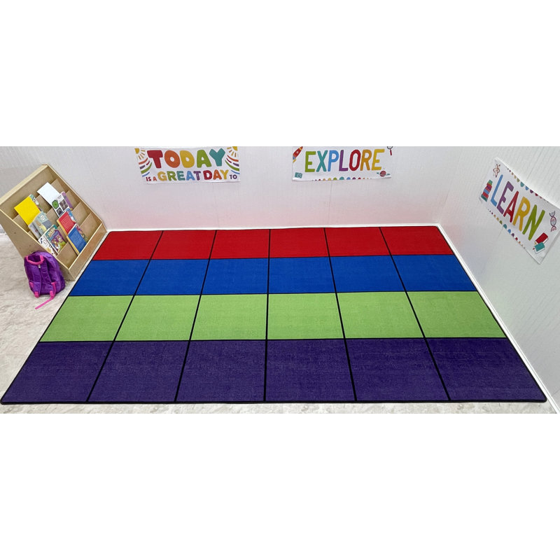 Tapis géométrique KidCarpet, Rectangle 7 pi 6 po x 12 pi