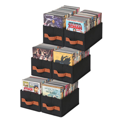 6 Pack DVD Storage Box, DVD Organizer Holds Up To 102 Dvds, Foldable DVD Holder, Large CD Storage Case