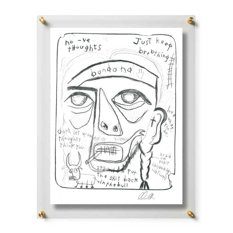 Just Keep Breathin par Gareth Maguire, Cadre flottant doré / transparent, H 24 po x l 18 po