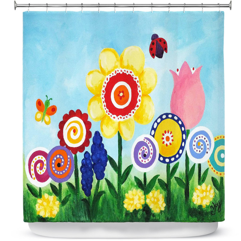 Rideau de douche simple pour jardin fleur