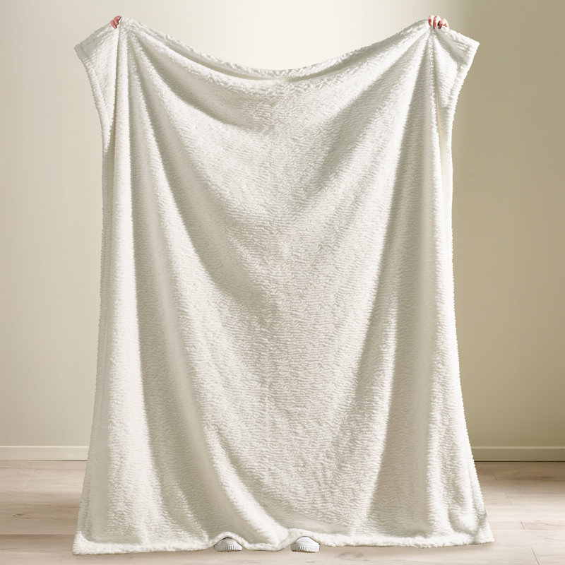 Textured Wave Faux Fur 150x200cm Blanket Throw
