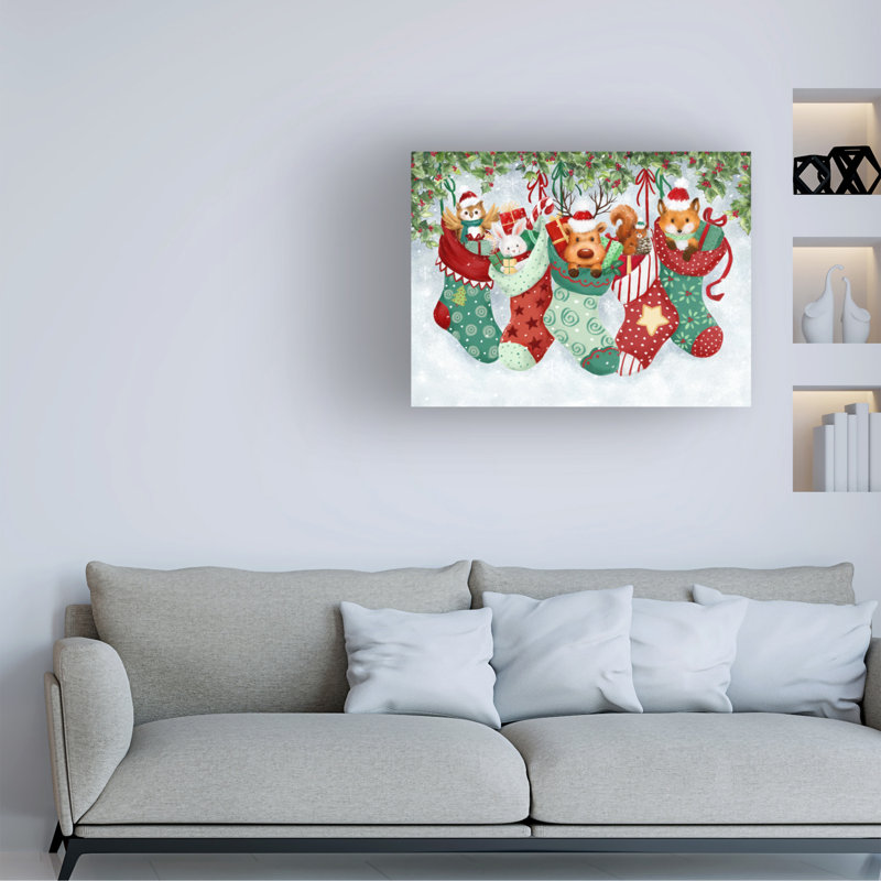 Art sur toile, chaussettes de Noël bolognaise bolognaise, H 35 po x l 47 po