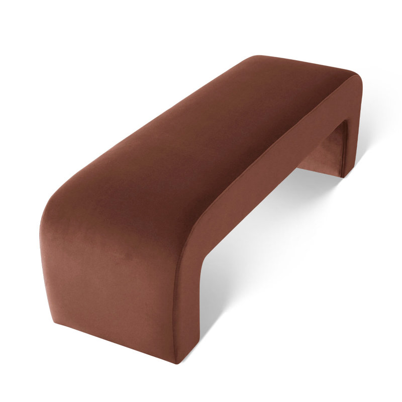 Floranda 60" Fully Velvet Upholstered Waterfall Entryway Bedroom Bench, Sierra
