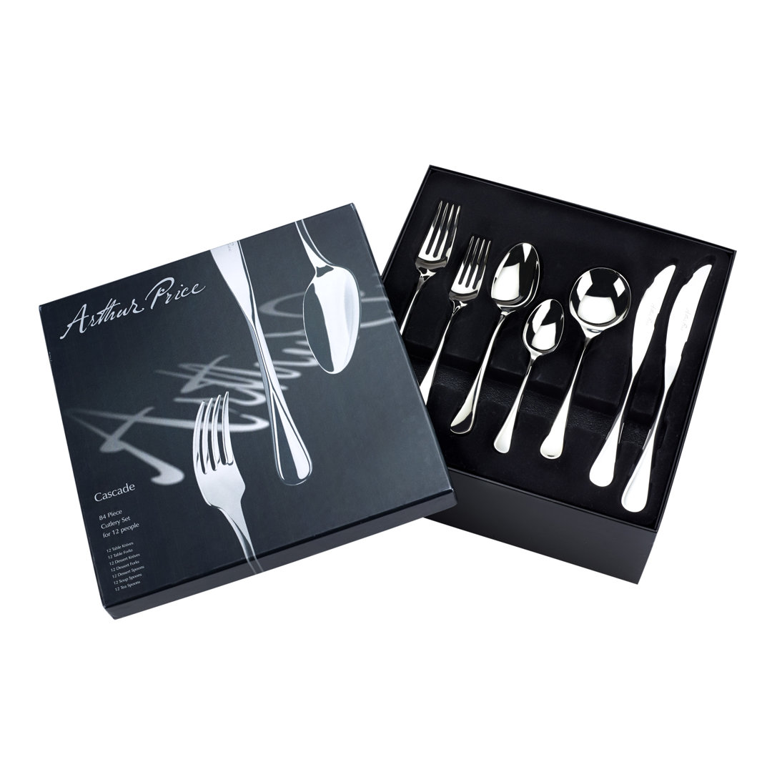 Cascade 84 Piece 18/10 Stainless Steel Cutlery Set, Service for 12