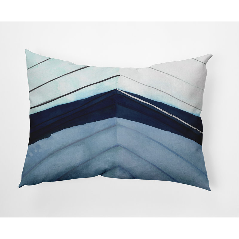 Boat Reversible Throw Pillow, Blue