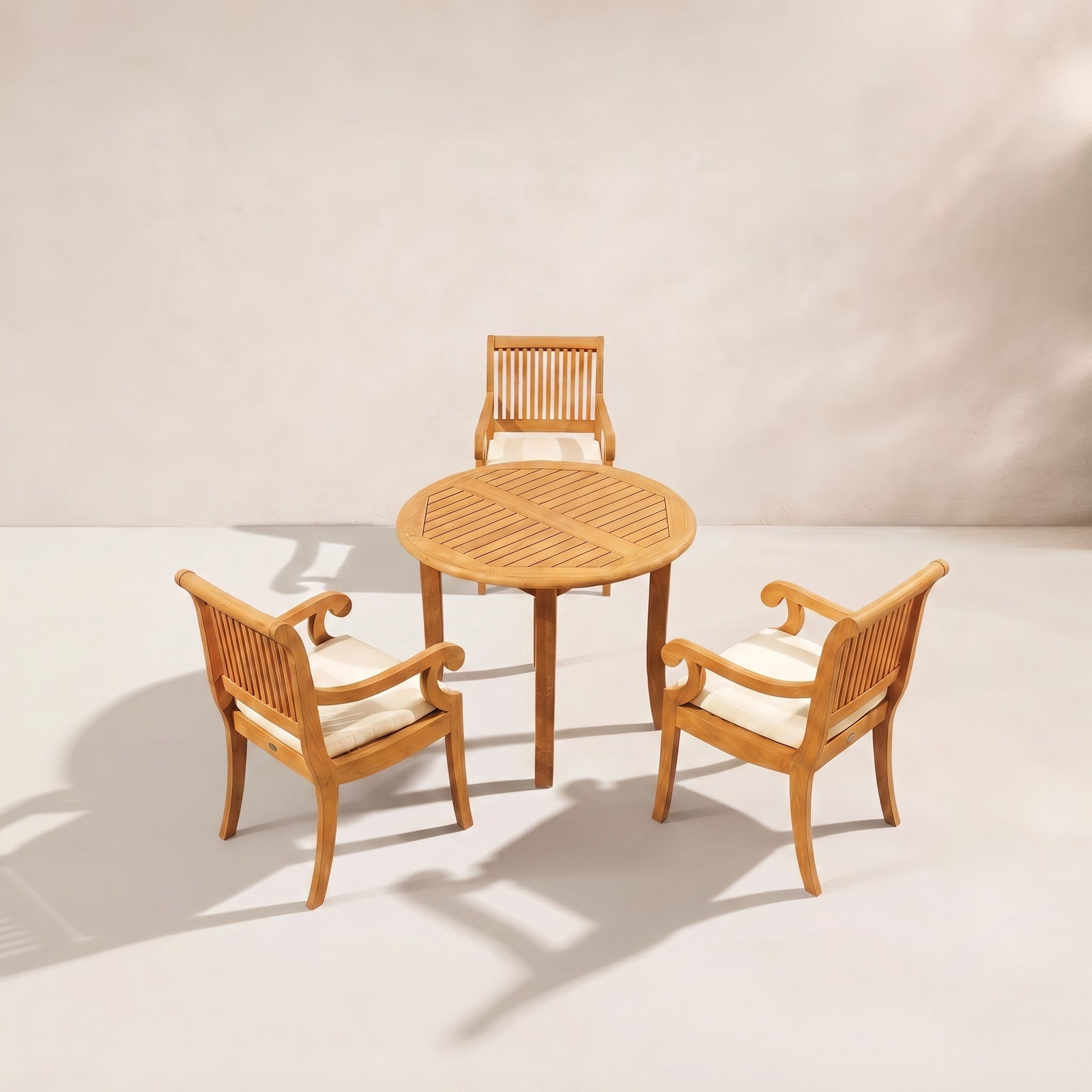 Massenburg 122" Teak Patio Bistro Set, 3