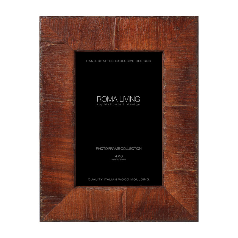 Tabacchino Wood Picture Frame, Cognac, 4" x 6"
