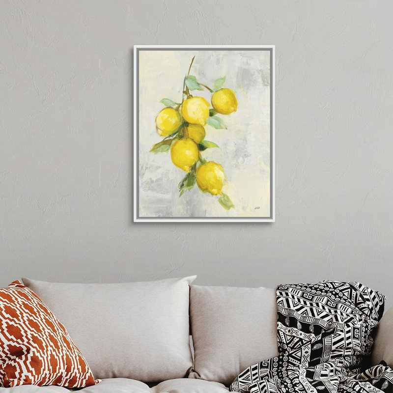 «Zest I» par Julia Purinton, reproduction d'art sur toile, H 32 po x l 26 po x P 1,75 po, Cadre flottant blanc
