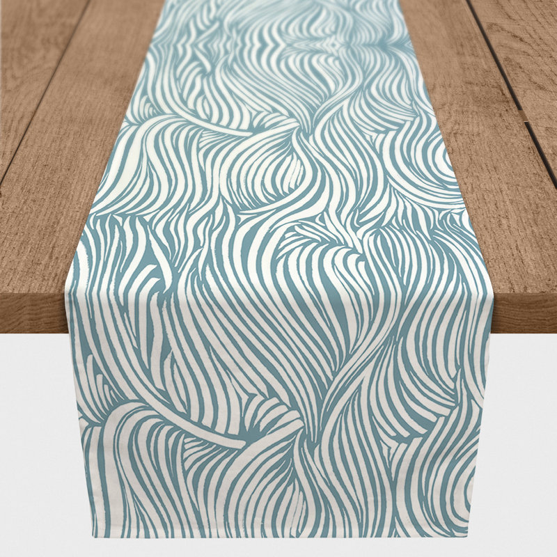Analicia Rectangle Polyester Table Runner, 72'' x 16'', Blue